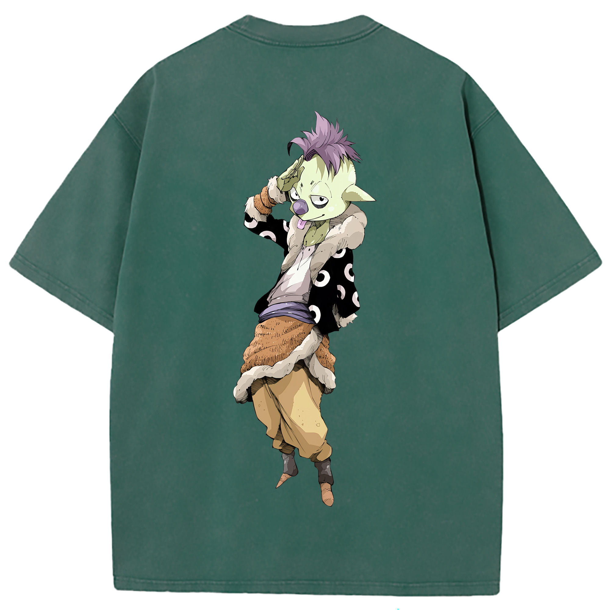 （画像用） 転スラ Regarding Reincarnated to Slime 綿100% ヴィンテージ風 半袖Tシャツ（背面プリント）